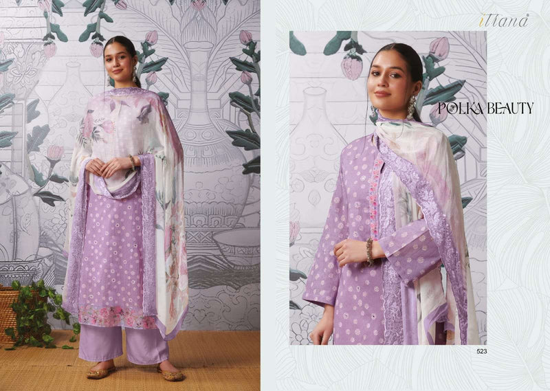 Itrana Polka Beauty Cotton Digital Prints With Fancy Mirror Work Suits