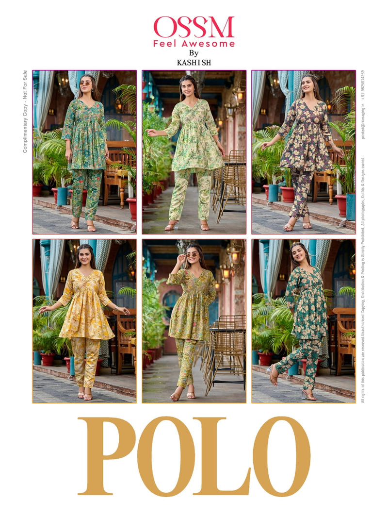 Ossm Polo Printed Modal Silk Fancy Designer Alia Style Kurti With Bottom Pair Cord Sets
