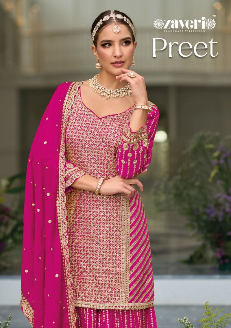 Eba Lifestyle Preet Silk Heavy Embroidery Collection Readymade Suits