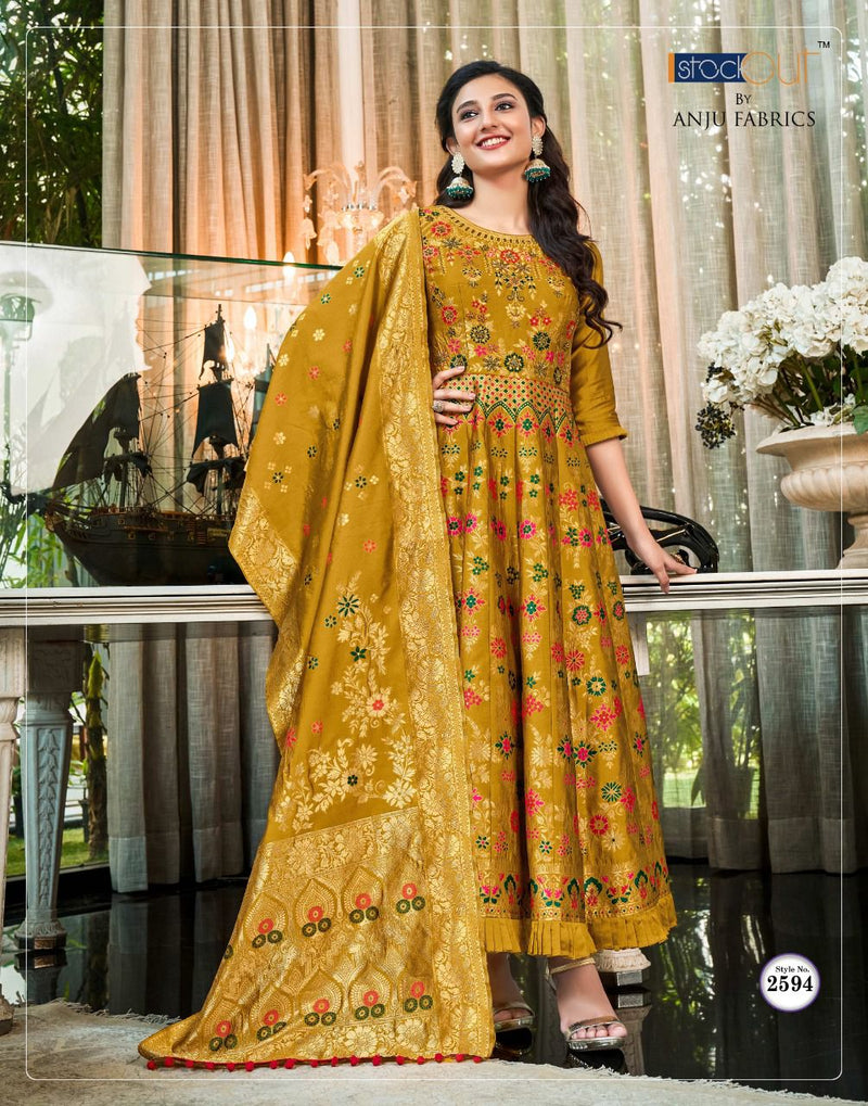 Anju Fabrics Phulkari Silk Jacquard With Meenakari Designer Ready Made Suits