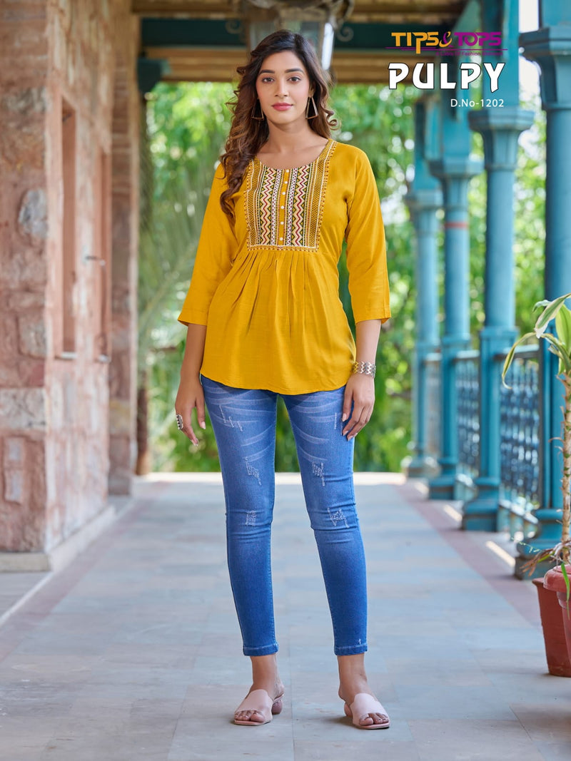 Tips And Tops Pulpy Vol 12 Rayon Slub Fancy Western Tops