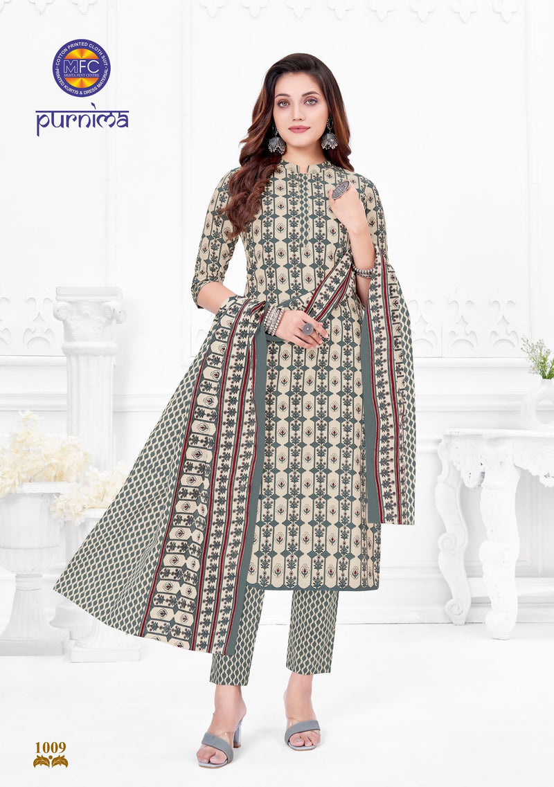 Mfc Purnima Vol 1 Cotton Printed Regular Wear Salwar Suit Collection