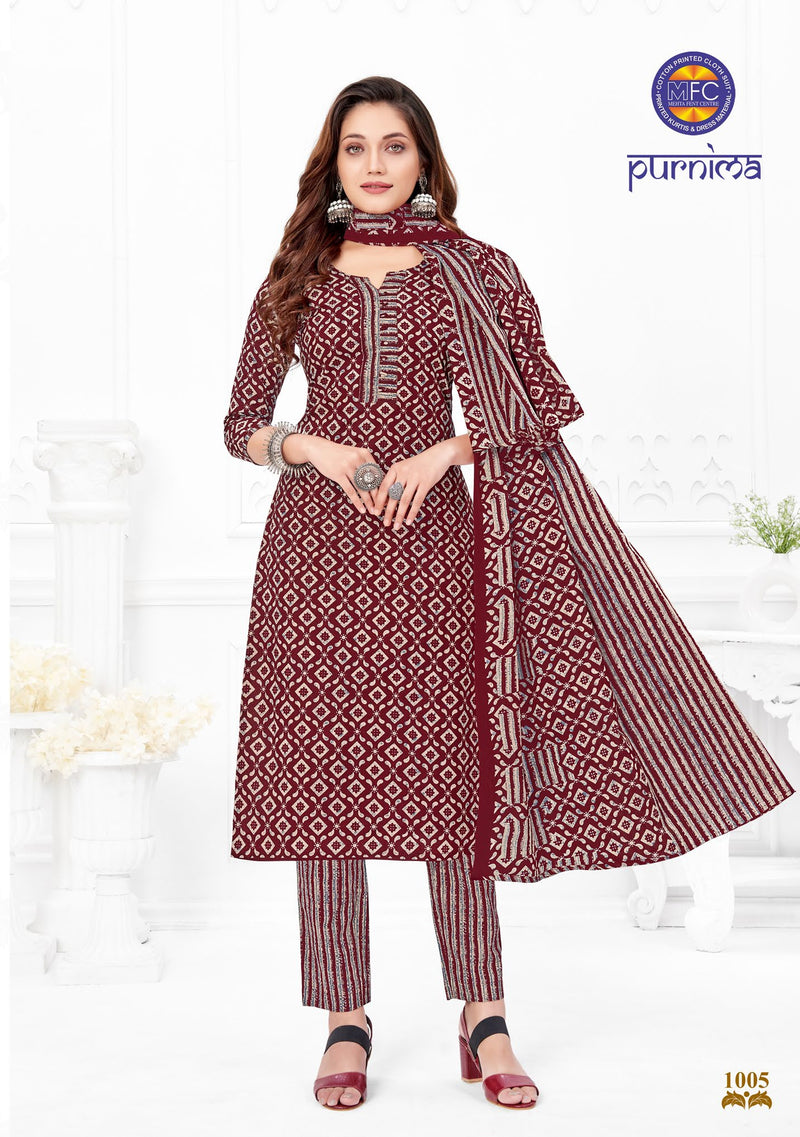 Mfc Purnima Vol 1 Cotton Printed Regular Wear Salwar Suit Collection