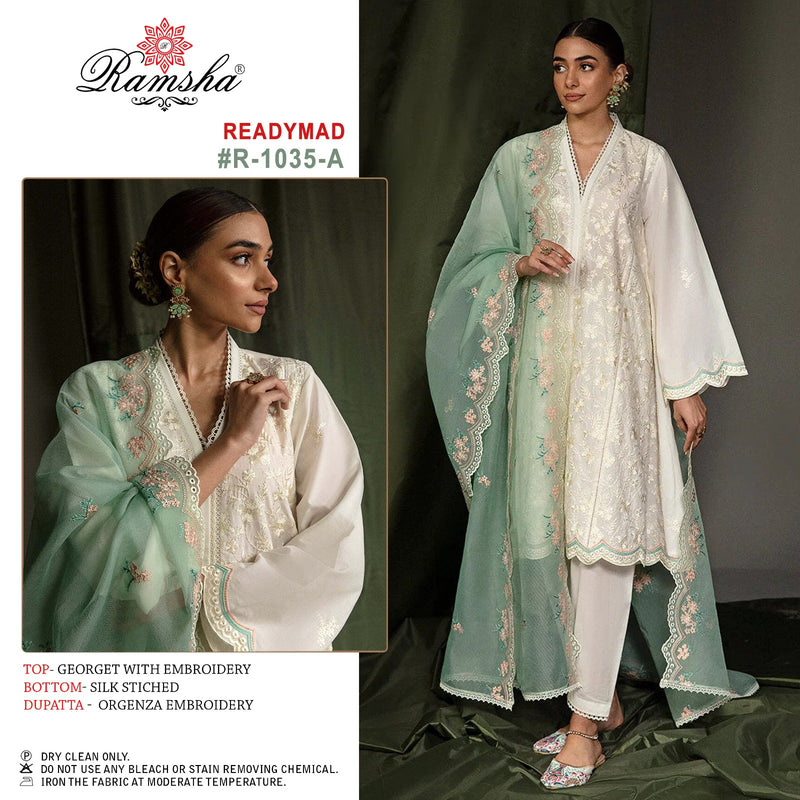 Ramsha R 1035 Nx Silk Beautiful Embroidery Designer Ready Made Pakistani Suits