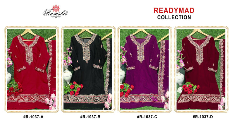 Ramsha D No R 1037 Georgette With Embroidery Pakistani Salwar Suits