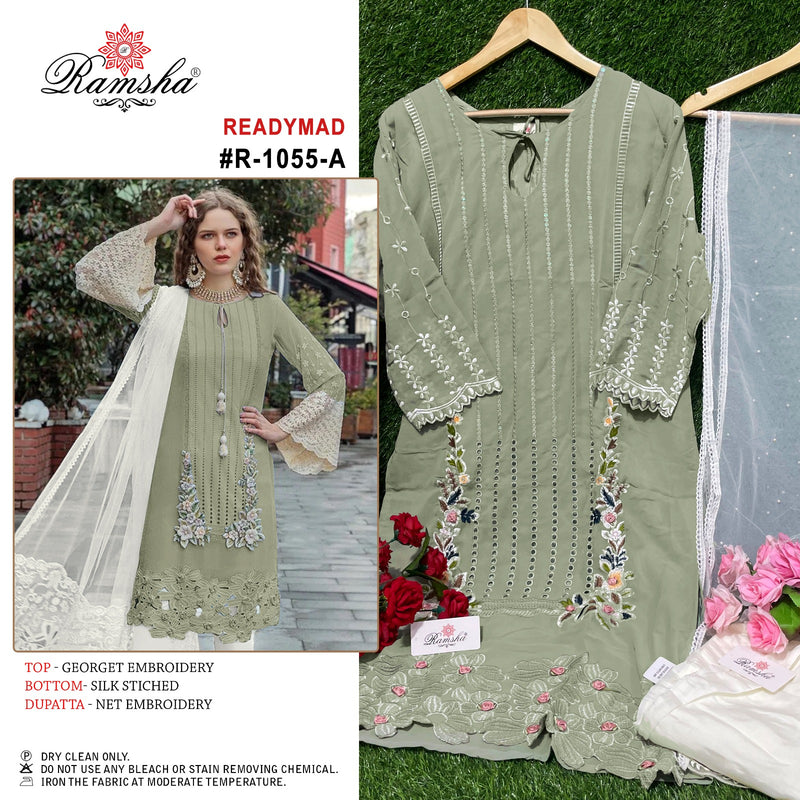 Ramsha R 1055 Nx Georgette Fancy Embroidery Designer Ready Made Suits