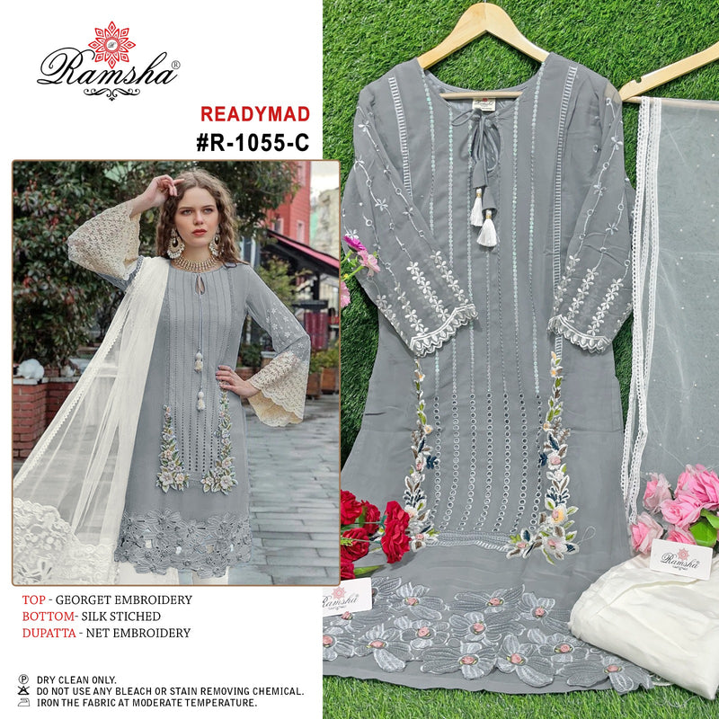 Ramsha R 1055 Nx Georgette Fancy Embroidery Designer Ready Made Suits