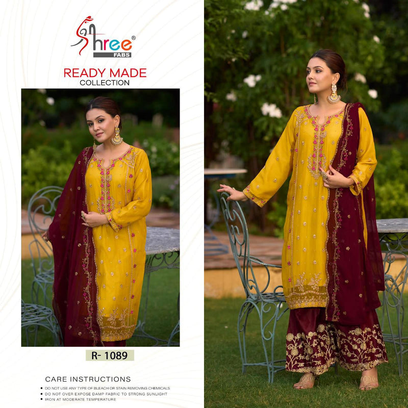 Shree Fabs R 1089 Chiffon With Heavy Gorgeous Embroidery Designer Ready Made Suits