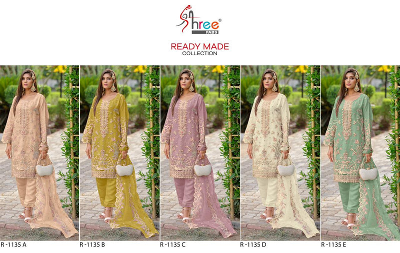 Shree Fabs R 1135 Organza Beautiful Embroidery Designer Ready Made Pakistani Suits
