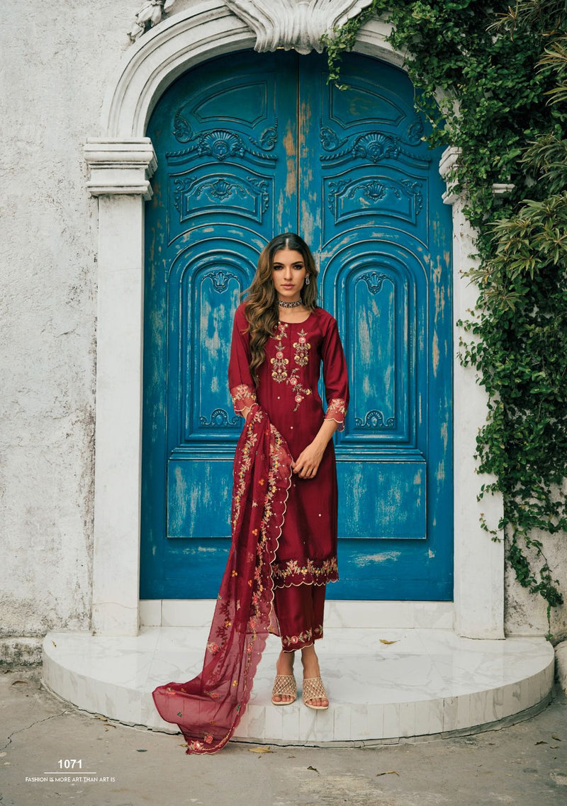 Lily And Lali Raabta Viscose Embroidery Beautiful Salwar Suit Collection