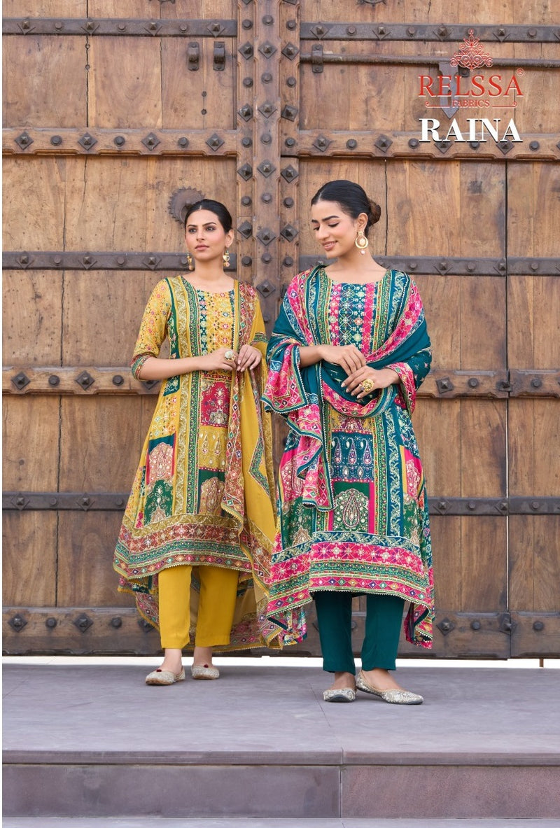 Relssa Raina Muslin Fancy Handwork With Digital Print Salwar Suits