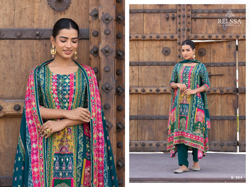 Relssa Raina Muslin Fancy Handwork With Digital Print Salwar Suits