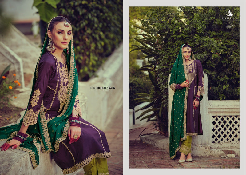 Cinderella Rajbari Bembarg Silk Heavy Embroidery Desiner Salwar Suits