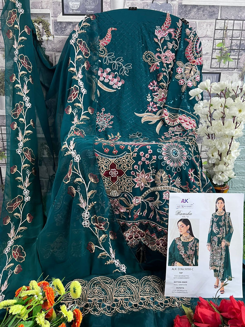 Zaha Ramsha Vol 13 Georgette With Heavy Embroidery Pakistani Suits