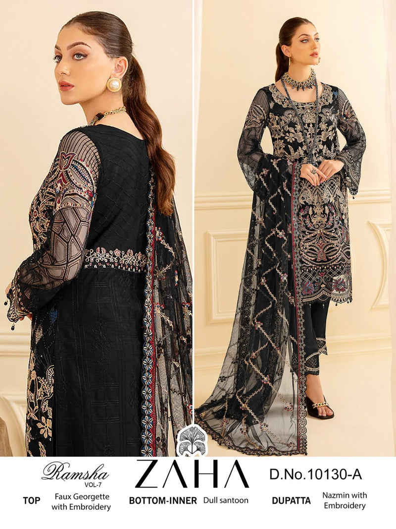 Zaha Ramsha Vol 7 Georgette With Heavy Embroidered Pakistani Suits