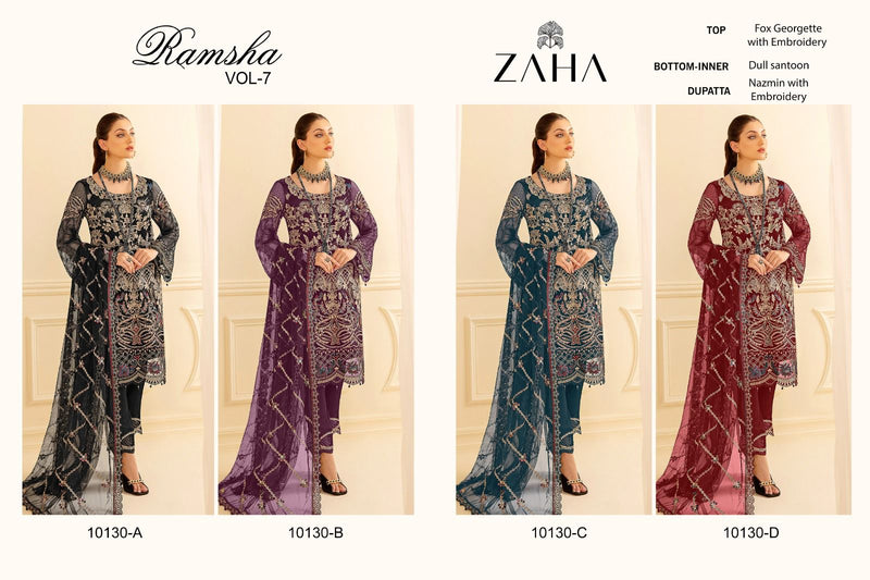Zaha Ramsha Vol 7 Georgette With Heavy Embroidered Pakistani Suits