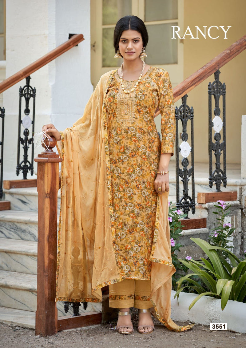 Rang Rancy Muslin Foil Print With Sequence Work Salwar Suits