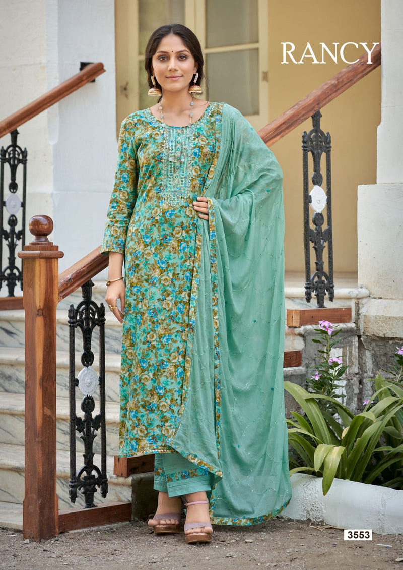 Rang Rancy Muslin Foil Print With Sequence Work Salwar Suits