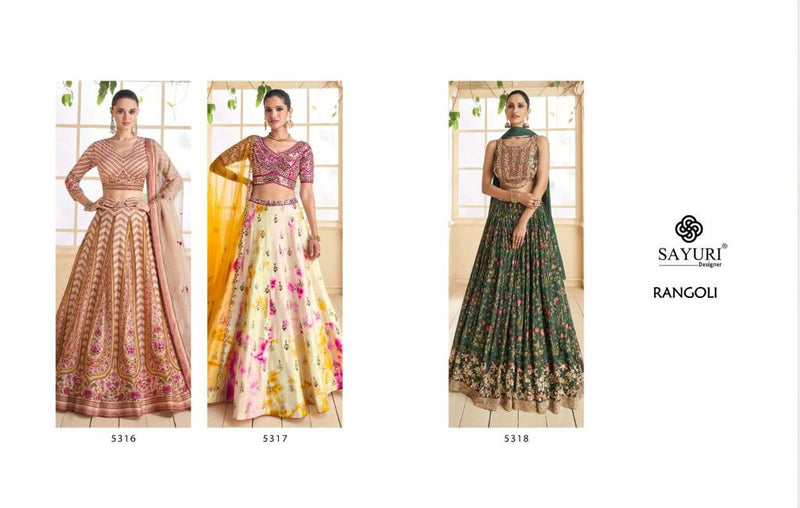 Sayuri Designer Rangoli Georgette Designer Festive Lehnga Choli Collection