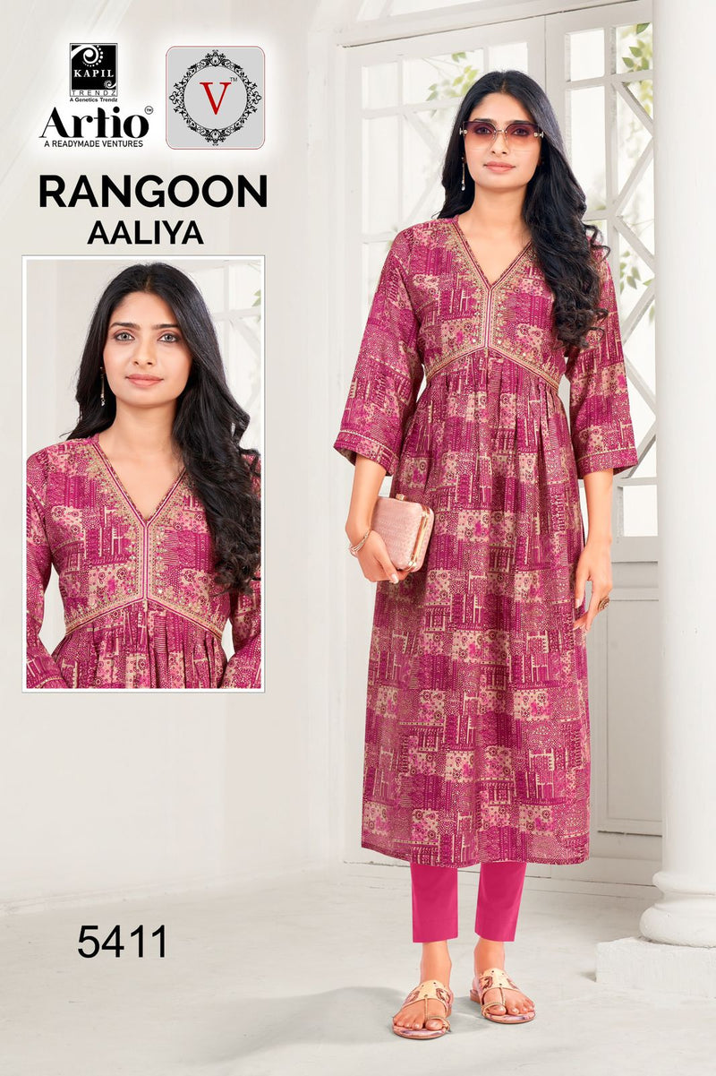 Kapil Trendz Rangoon Modal Print With Alia Cut Casual Wear Readymade Kurti