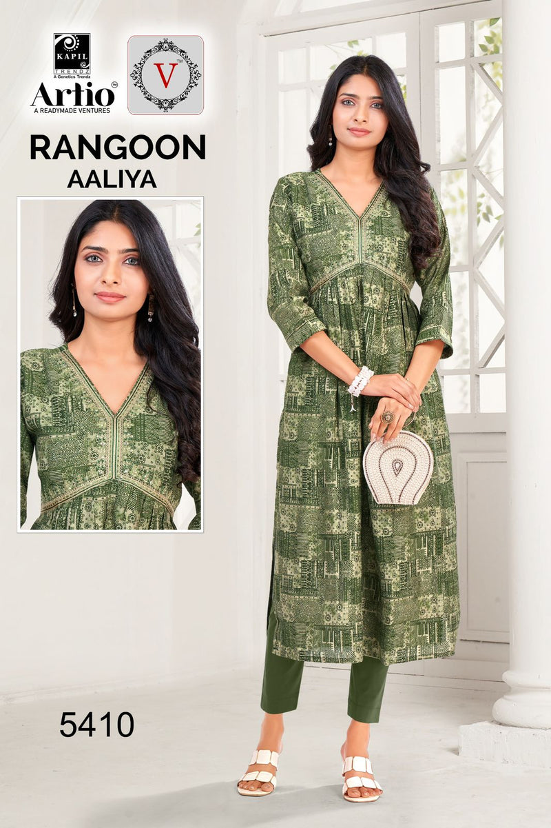 Kapil Trendz Rangoon Modal Print With Alia Cut Casual Wear Readymade Kurti