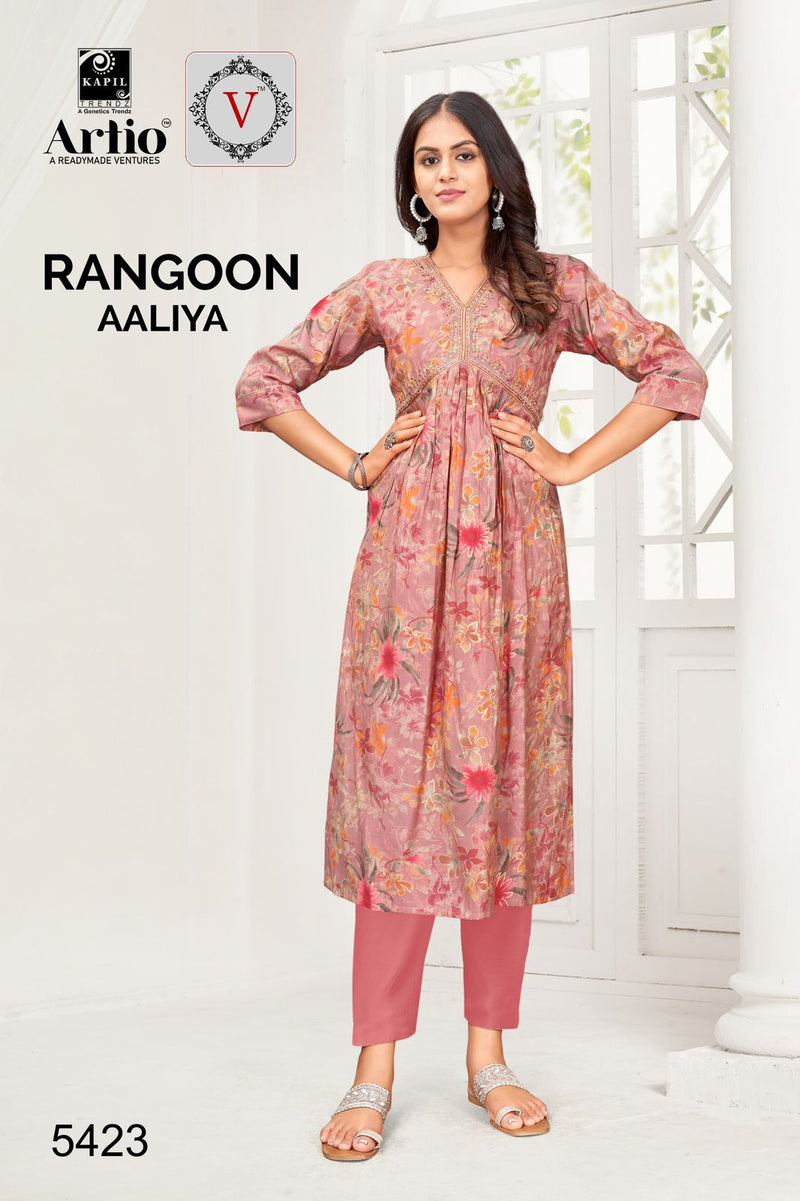 Kapil Trendz Rangoon Modal Print With Alia Cut Casual Wear Readymade Kurti