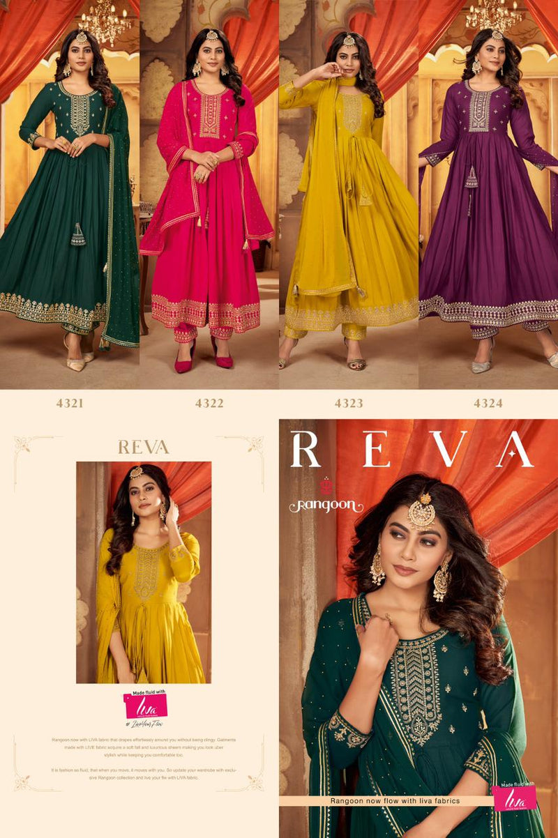 Rangoon Reva Heavy Rayon Embroidery Work Fancy Anarkali Style Designer Kurti