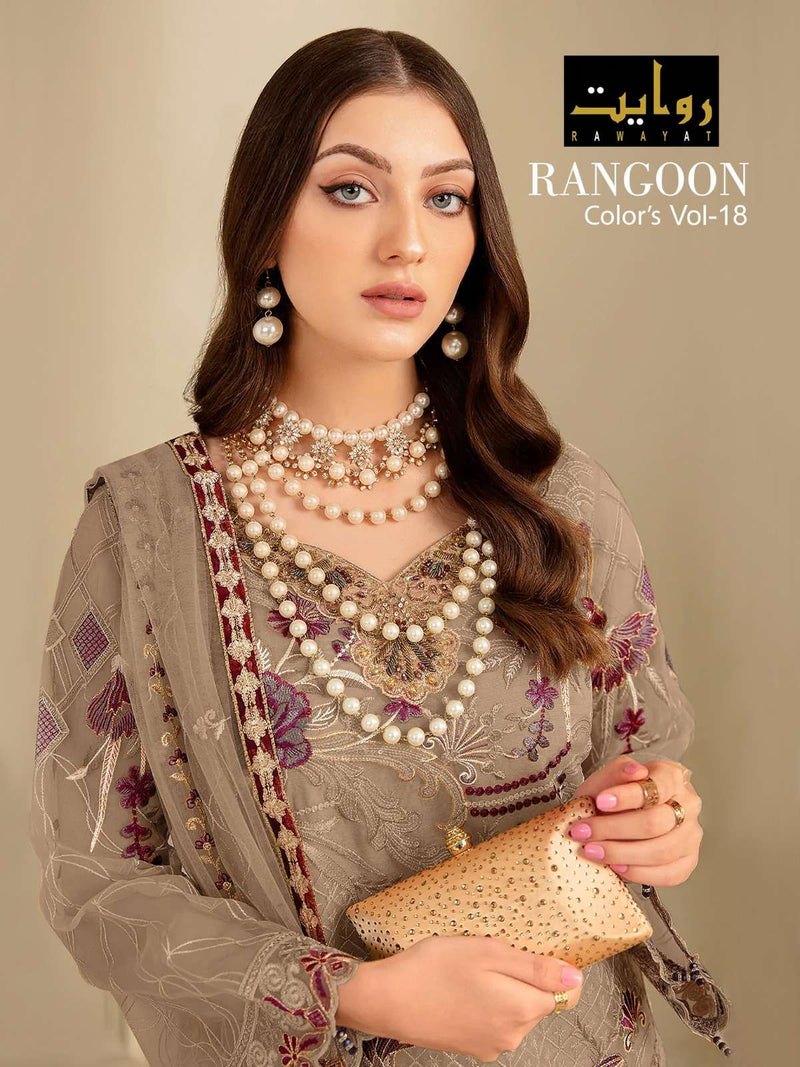 Rawayat Fashion Rangoon Colors Vol 18 Georgette With Beautiful Embroidered Pakistani Suits