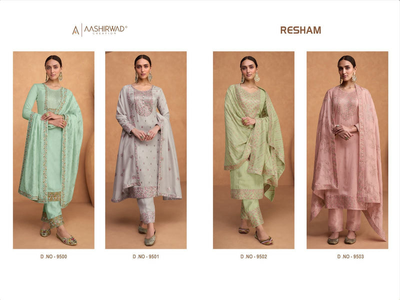 Aashirwad Creation Resham Silk With Beautiful Designer Work Suits