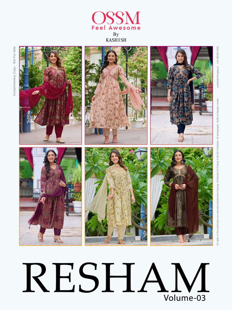 Ossm Resham Vol 3 Chanderi Silk Foil Print With Fancy Designer Alia Style Kurti