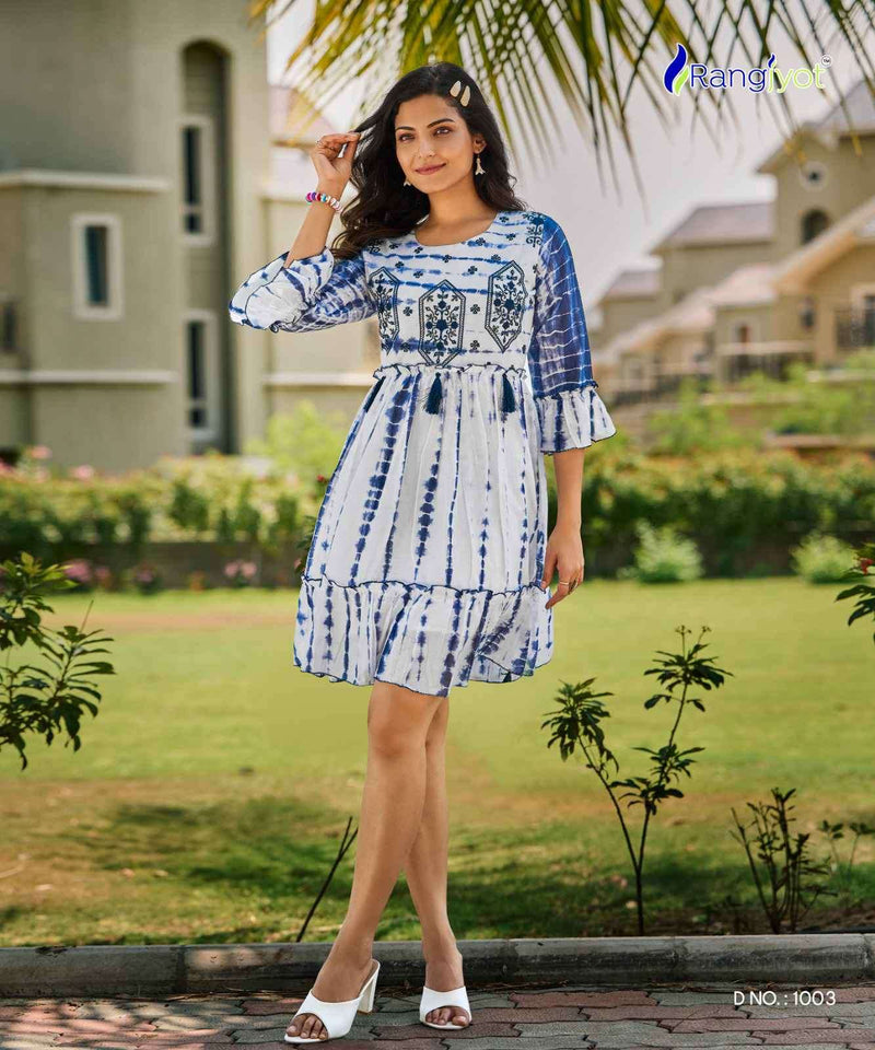 Full Sleeve Printed Frock Style Kurtis at Rs 750 in Surat | ID: 25574755630