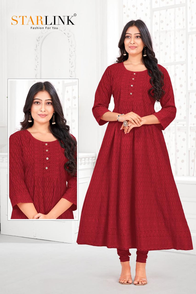 Starlink Richie Rich Rayon With Designer Anarkali Readymade Kurti Collection