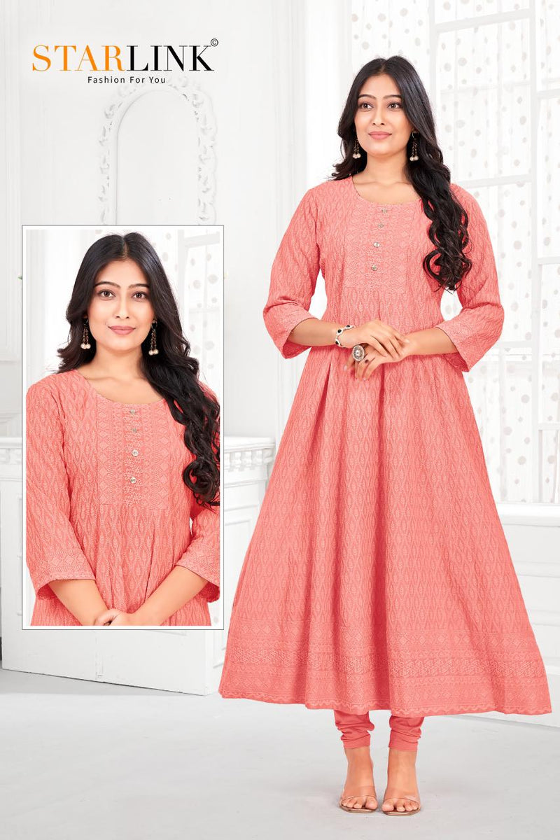 Starlink Richie Rich Rayon With Designer Anarkali Readymade Kurti Collection