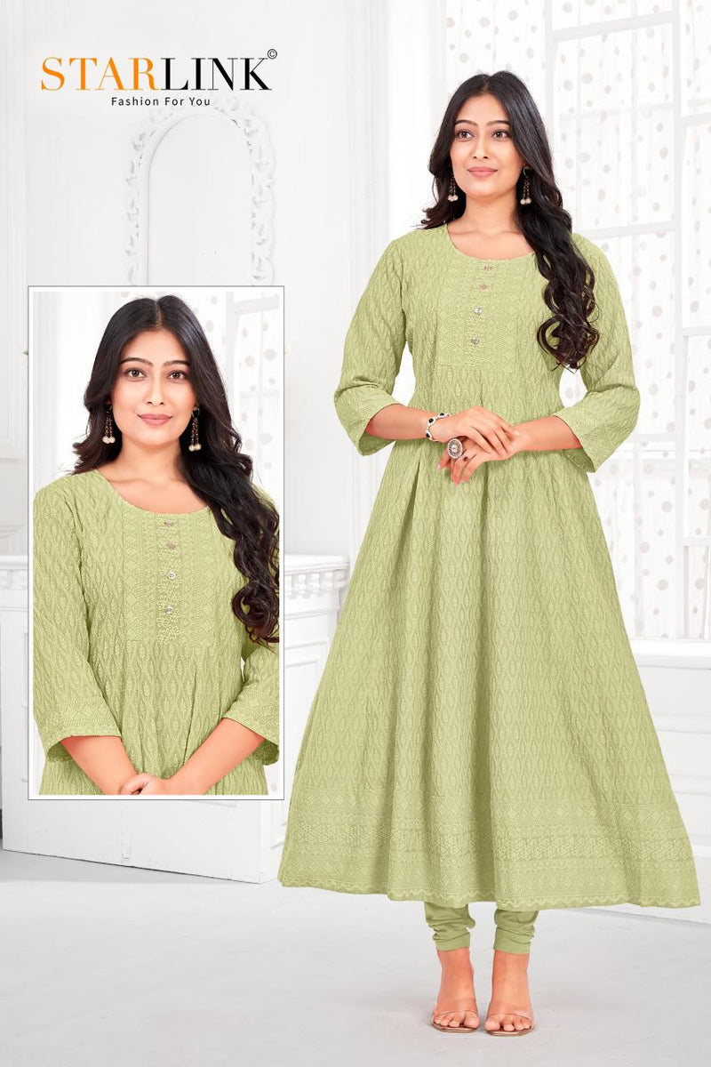 Starlink Richie Rich Rayon With Designer Anarkali Readymade Kurti Collection