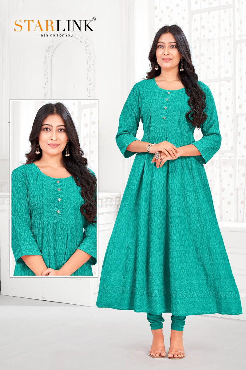 Starlink Richie Rich Rayon With Designer Anarkali Readymade Kurti Collection