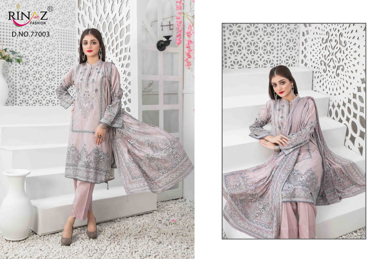 Rinaz Fashion Mehmal Vol 2 Cotton Printed With Embroidery Salwar Suits