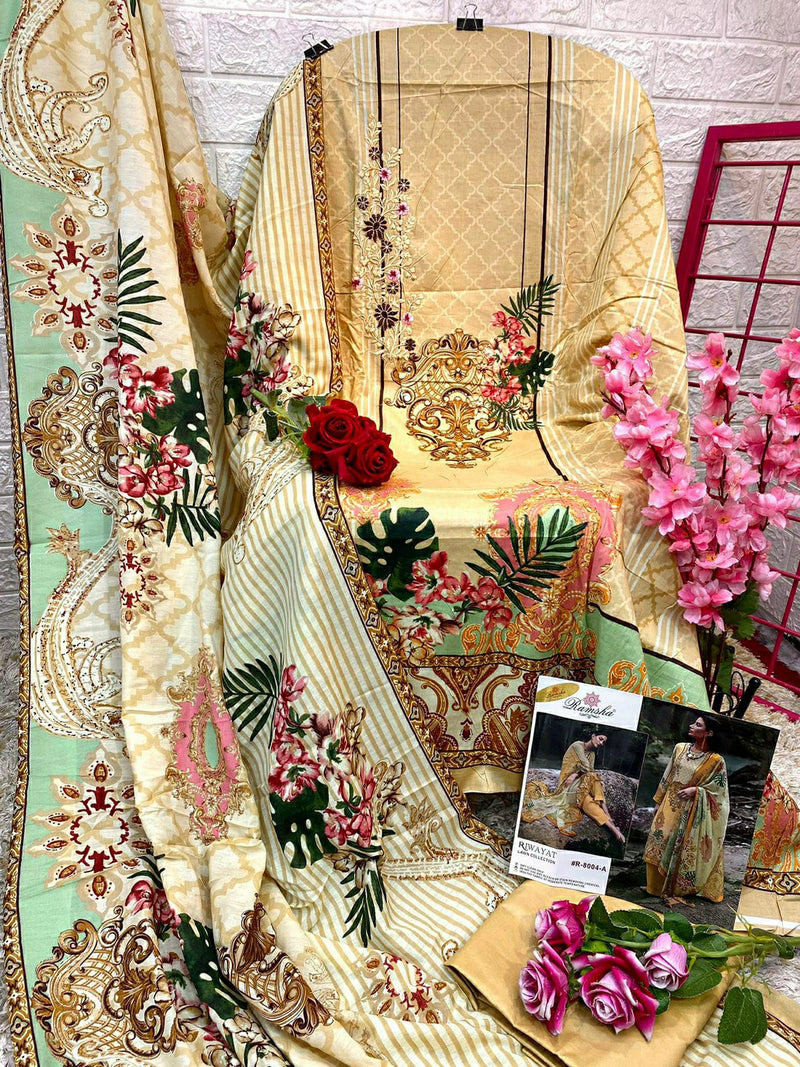 Ramsha Riwayat Lawn Collection Cambric Cotton Fancy Embroidery Salwar Kameez