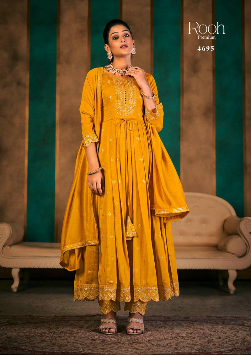 Rangoon Rooh Premium Collection Silk With Embroidery Heavy Suits