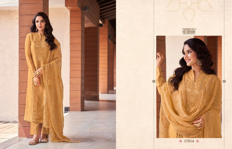 Amirah Roop Pure Viscose Dola Jacquard Heavy Embroidered Suits