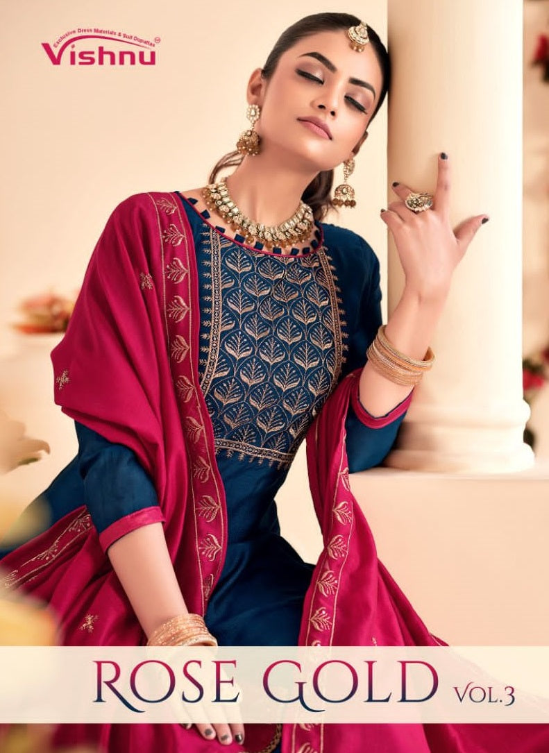 Vishnu Impex Rose Gold Vol 3 Silk Fancy Salwar Suits