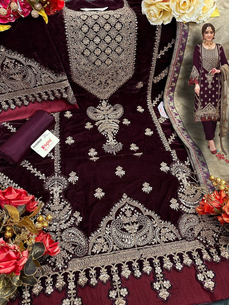 Fepic Rosemeen C 1271 Velvet With Heavy Embroidery Designer Salwar Kameez