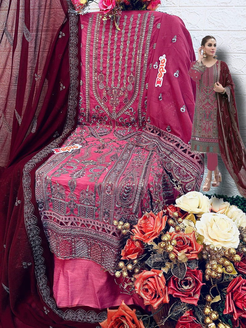 Fepic Rosemeen C 1287 Georgette With Embroidered Exclusive Pakistani Salwar Kameez