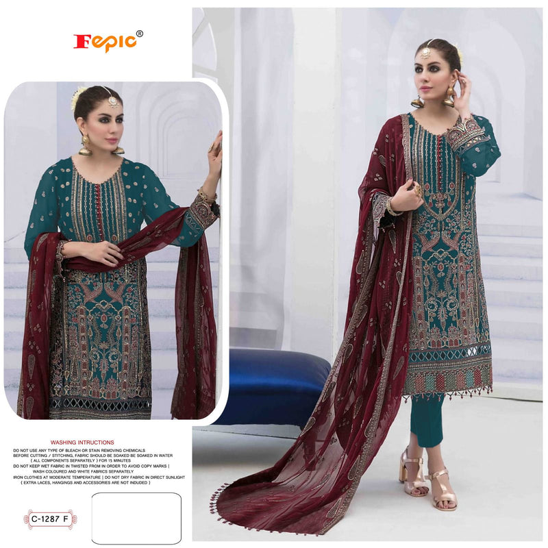 Fepic Rosemeen C 1287 Georgette With Embroidered Exclusive Pakistani Salwar Kameez