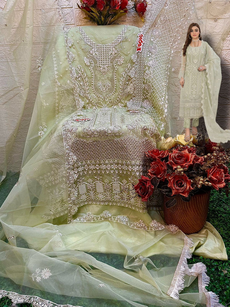 Fepic Rosemeen C 1335 Organza With Embroidery Hand Work Designer Pakistani Suit