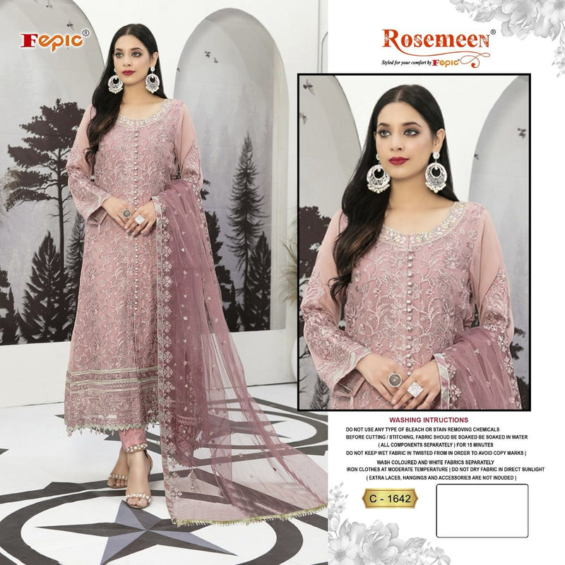 Fepic Rosemeen C 1642 Georgette With Embroidered Pakistani Suit Collection