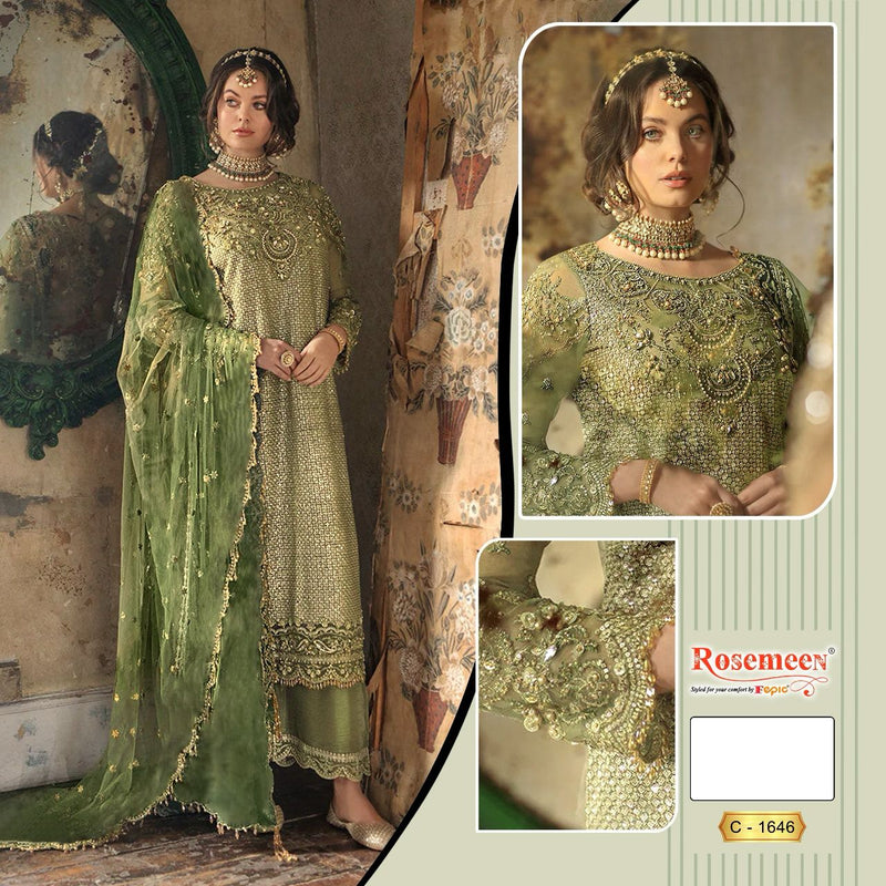 Fepic Rosemeen C 1646 Organza Embroidered With Handwork Pakistani Suit Collection