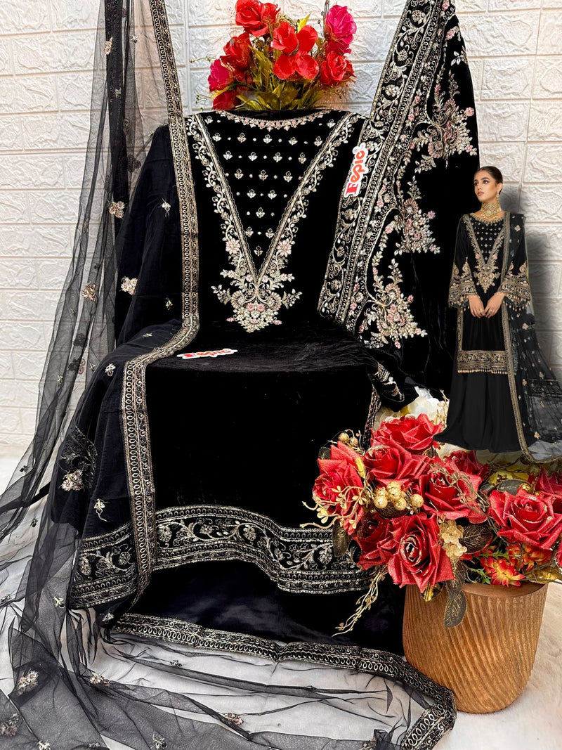 Fepic Rosemeen V 17014 Velvet Heavy Embroidered Pakistani Suit Collection