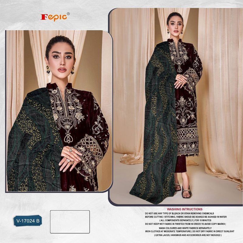 Fepic Rosemeen V 17024 Velvet With Embroidery Exclusive Designer Pakistani Suit