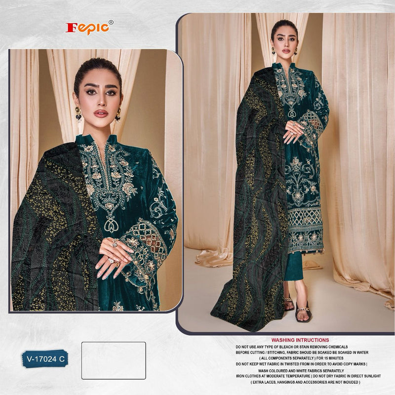 Fepic Rosemeen V 17024 Velvet With Embroidery Exclusive Designer Pakistani Suit