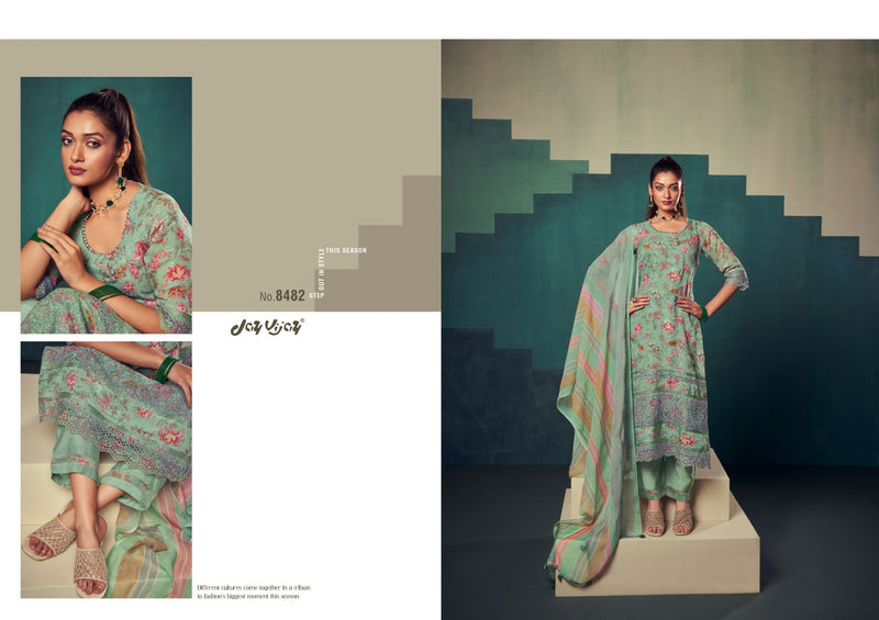 Jay Vijay Rumeha Orgenza Digital Print With Embroidery Suits